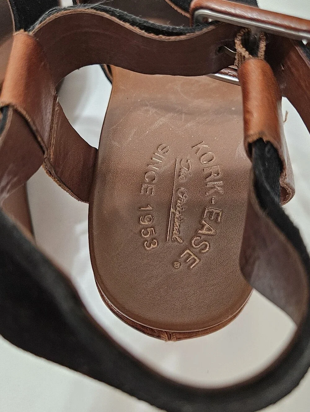 Kork Ease Kiern Classic Brown Leather Platform Wedge Strappy Sandal Sz 9M *Read*